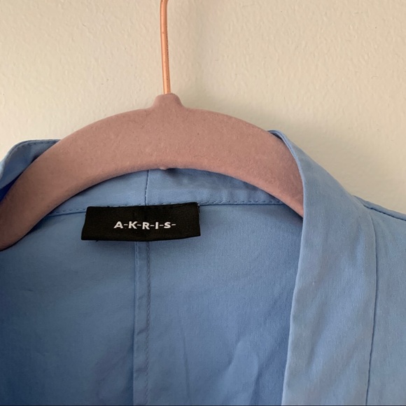 Vintage Akris Blue Button Front Vest Top - Picture 3 of 4